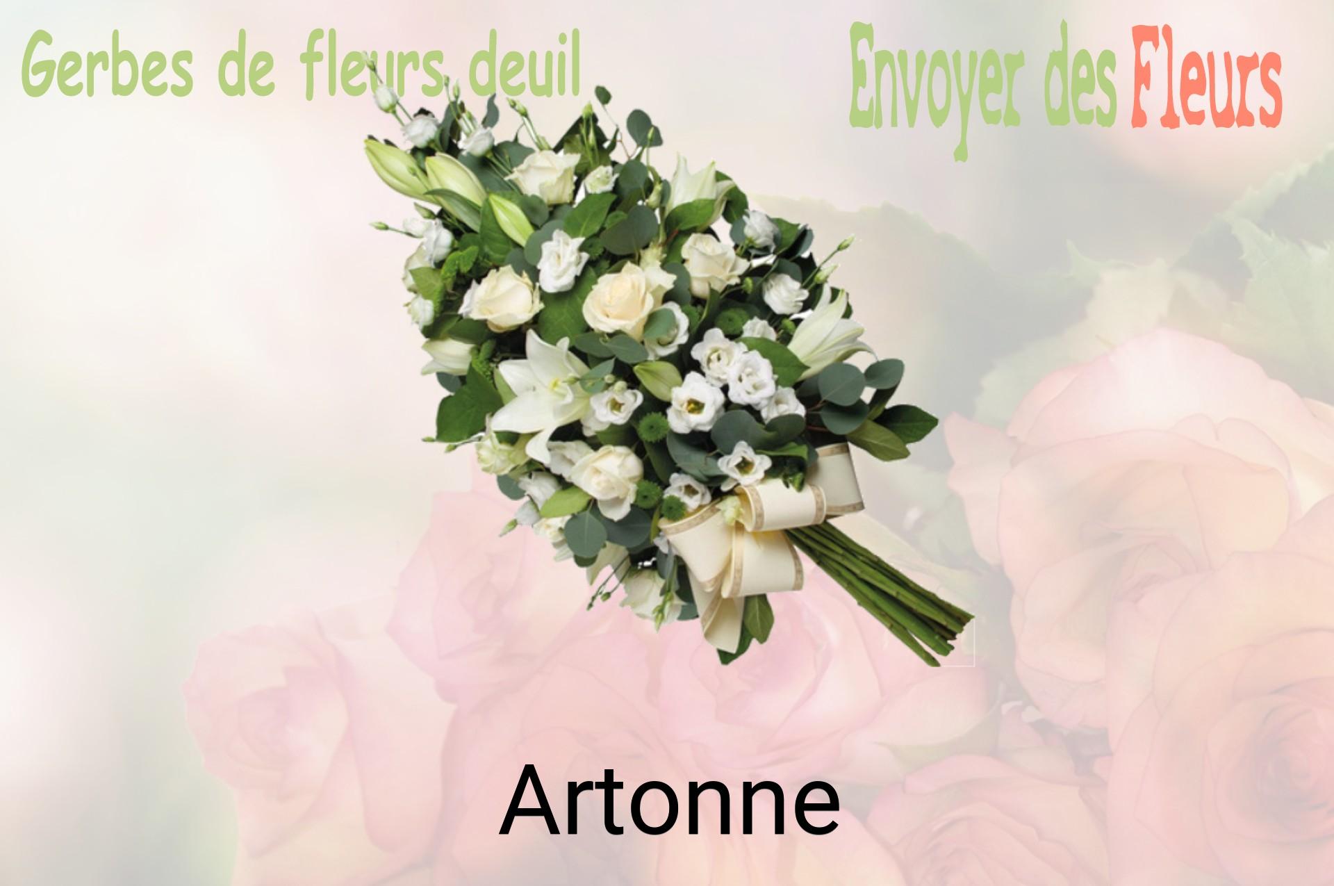 Gerbe de fleurs de deuil livrée à Artonne